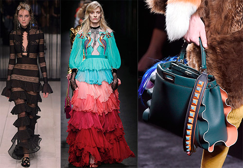 Robes et accessoires à volants, volants et volants