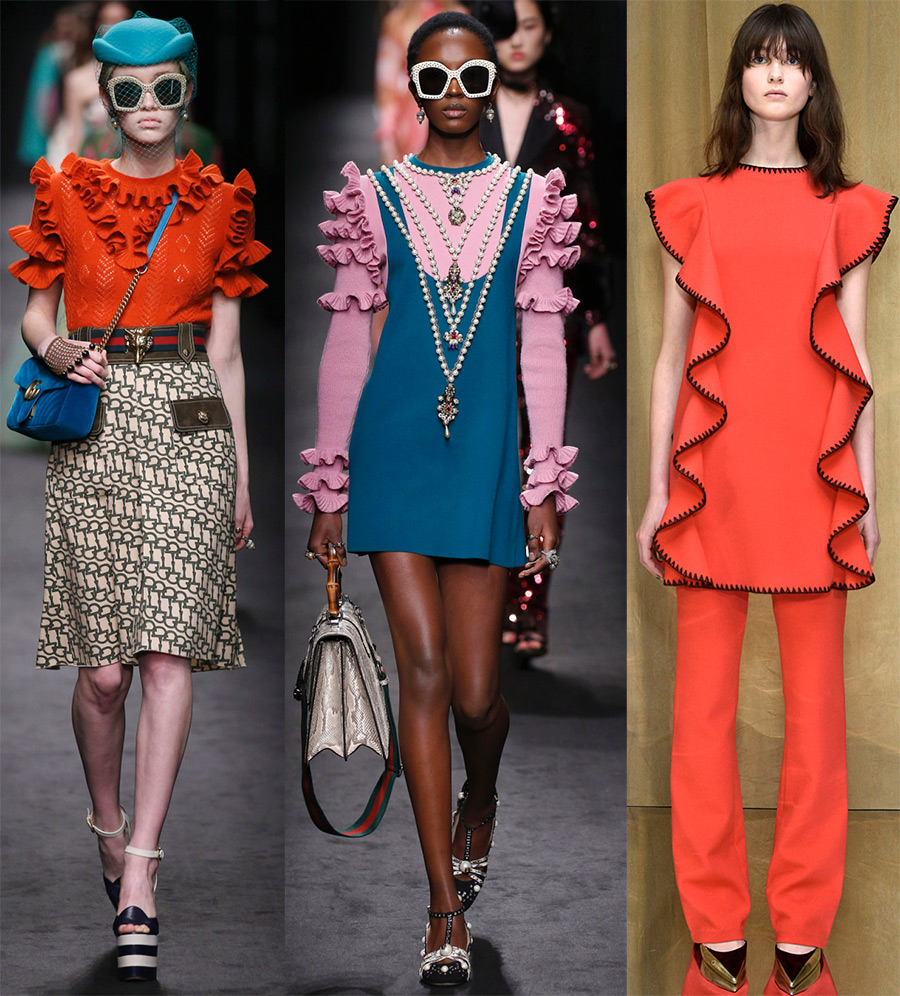 Robes et accessoires à volants, volants et volants