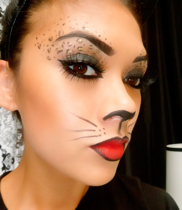 maquillage de chat d'halloween