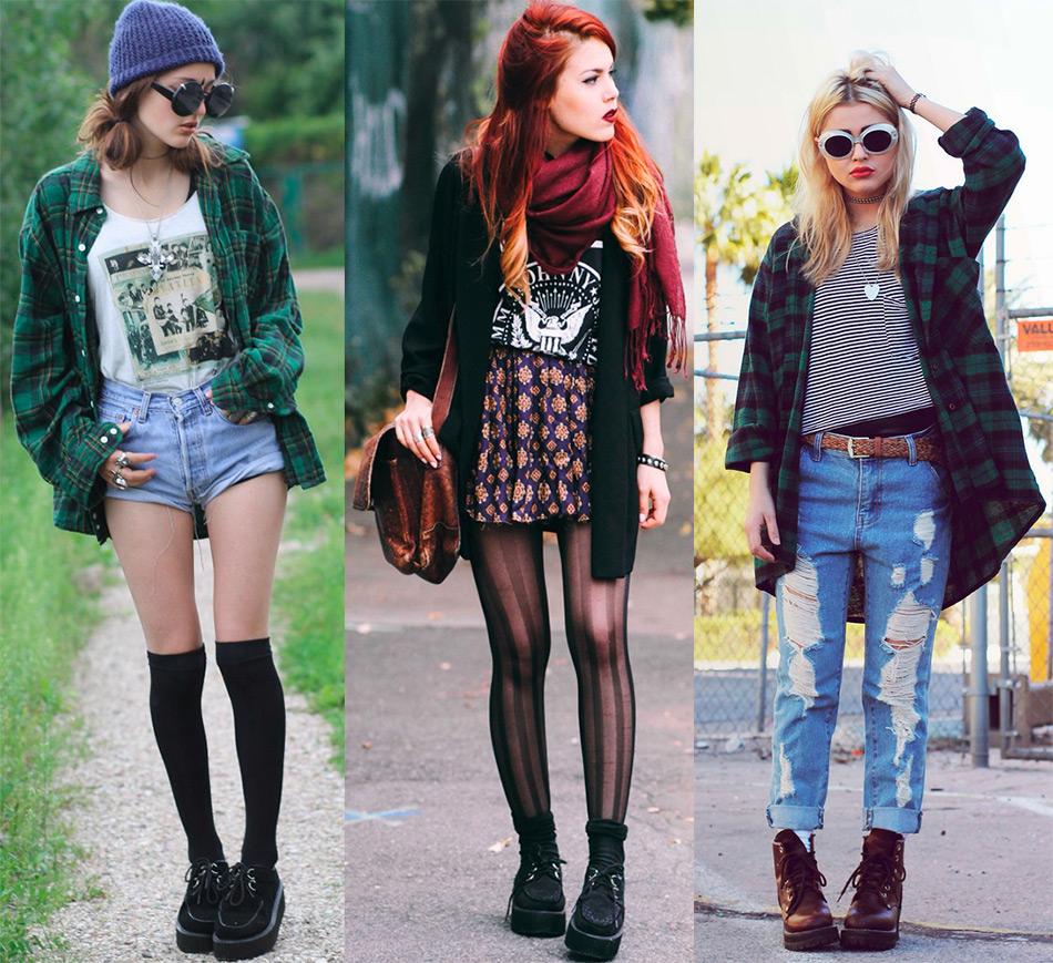 Style grunge dans les vêtements et les coiffures