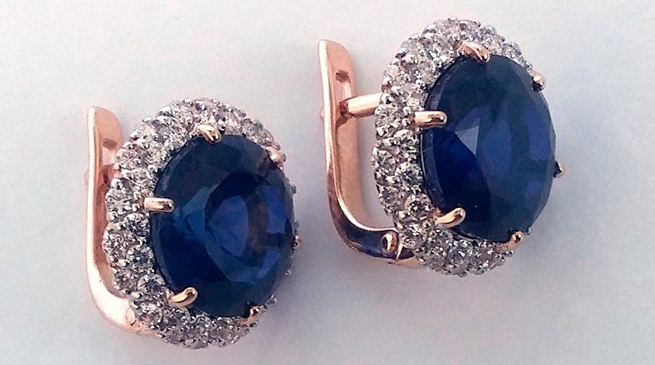 Bijoux soviétiques - boucles d'oreilles en or de l'URSS