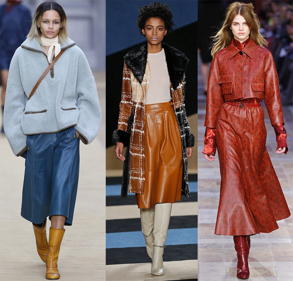 Jupes et pantalons en cuir