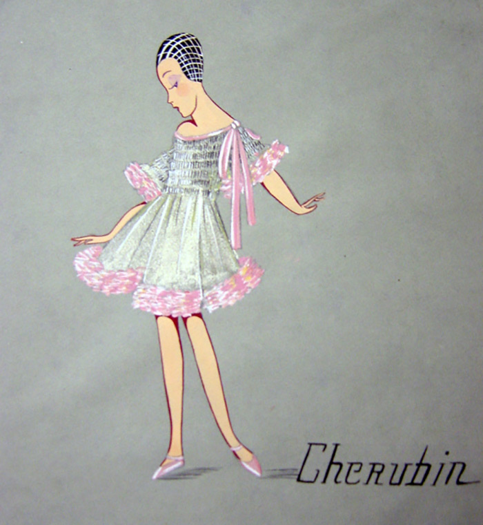 croquis de robes d'enfants de Lanvin