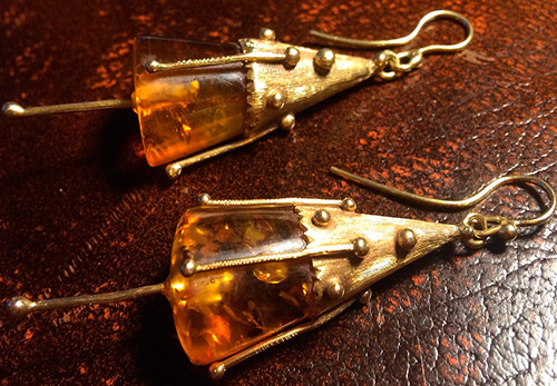 Bijoux de luxe avec de l'ambre