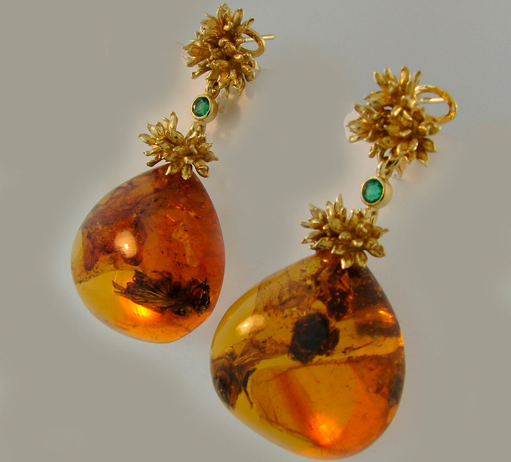 Boucles d'oreilles ambre
