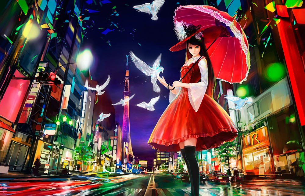 Illustration de mode et filles de style anime