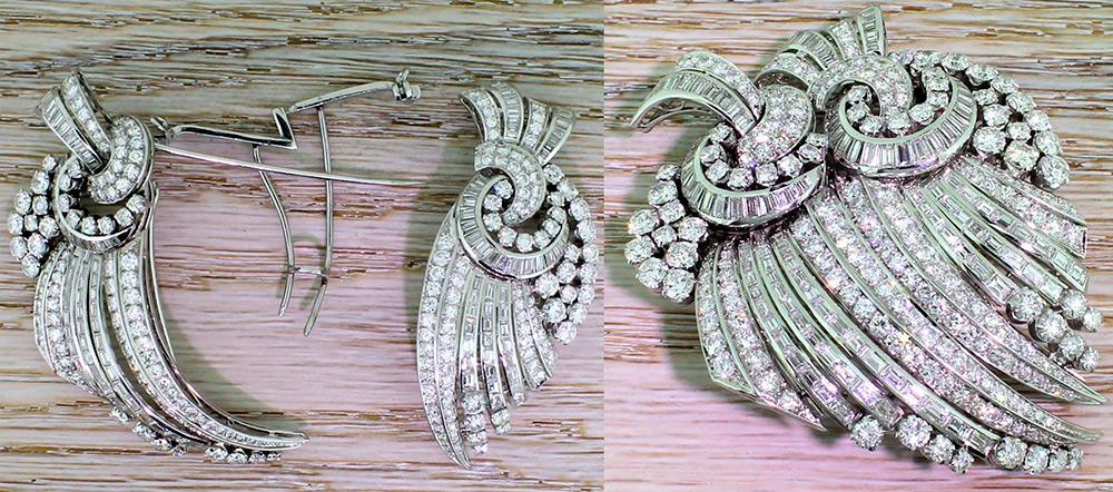 Broche et boucles d'oreilles Art Déco