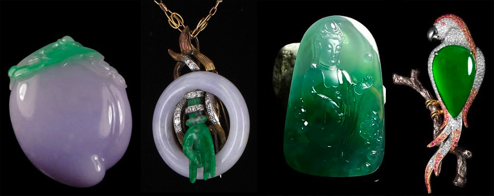 Pierre de jadéite de différentes couleurs