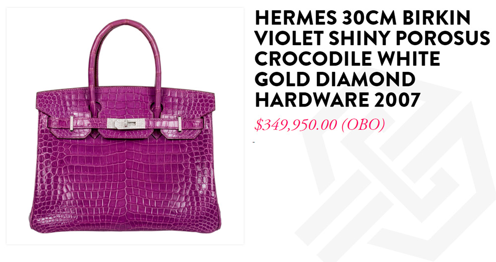 Sac en cuir de crocodile avec diamants
