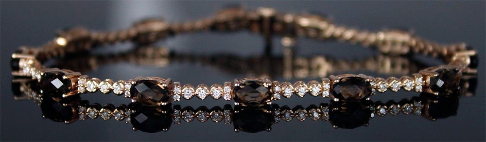 Collier en or avec Rauchtopaz