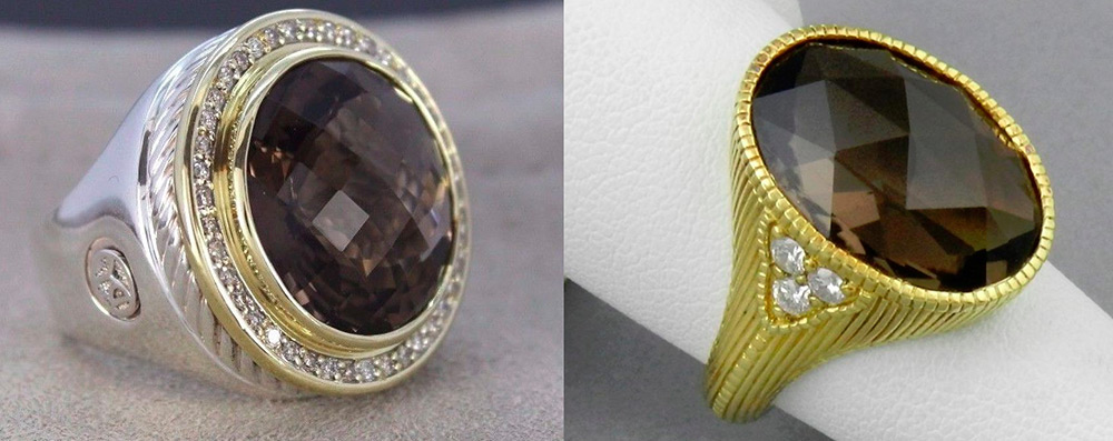 Rauchtopaz - quartz fumé en or