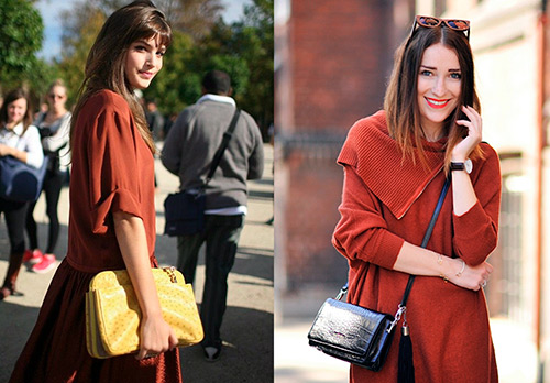 Couleur terre cuite dans les vêtements - photo d'images