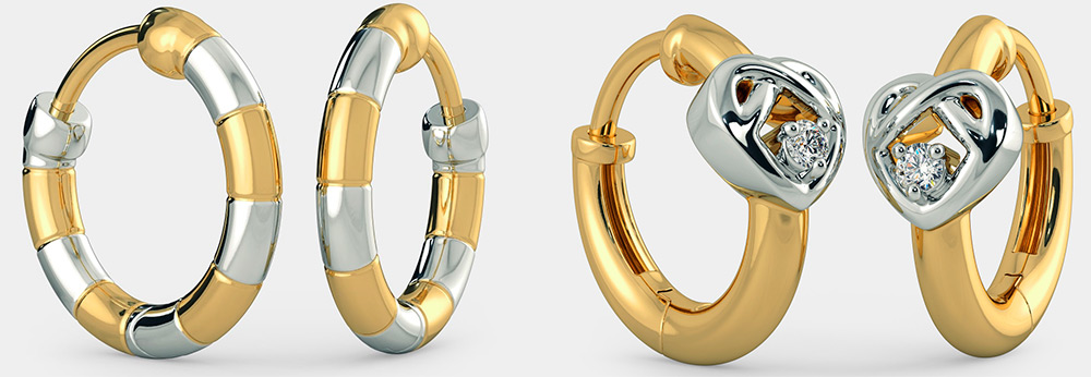 Boucles d'oreilles en or pour les filles