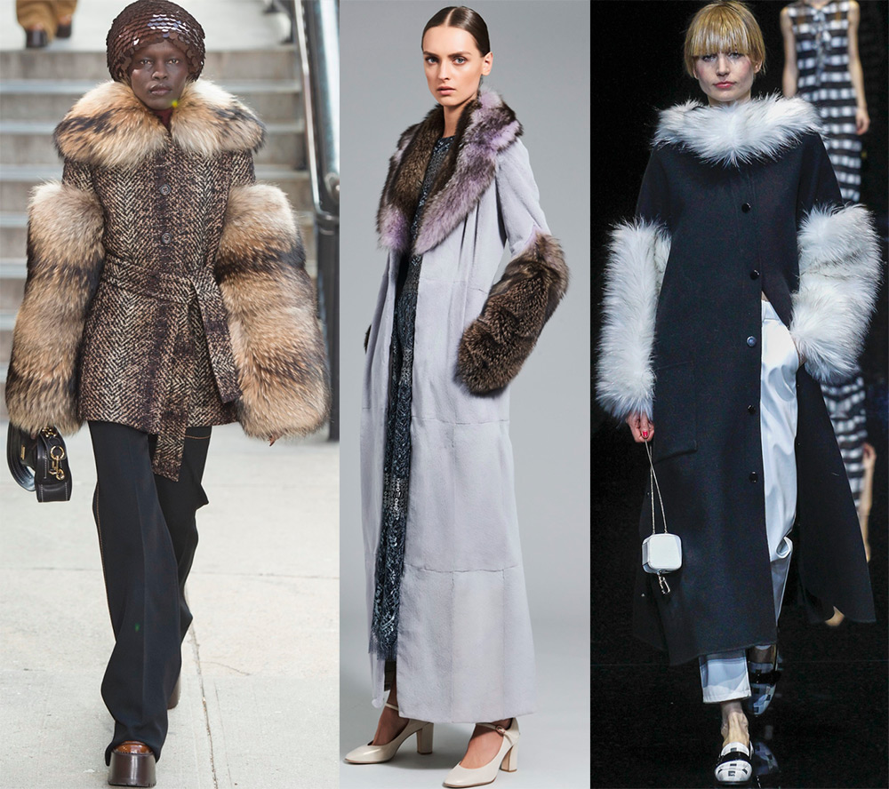 manteau avec manches en fourrure