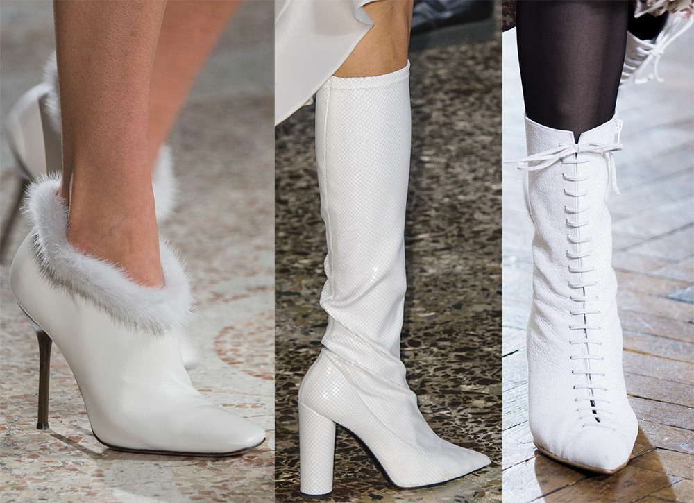 Bottines et bottes blanches