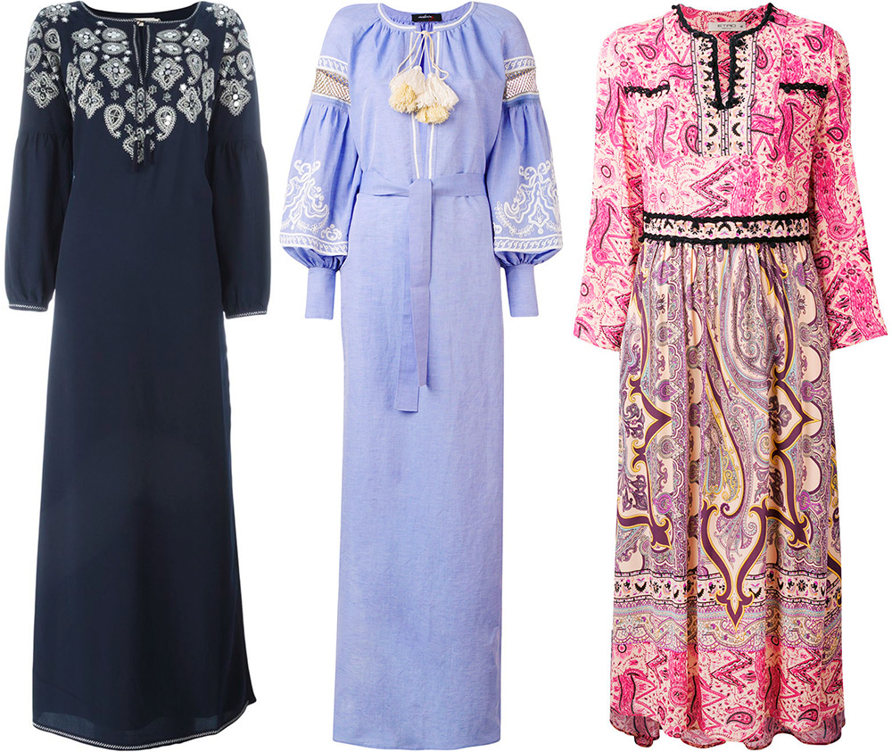 Robe caftan à imprimés