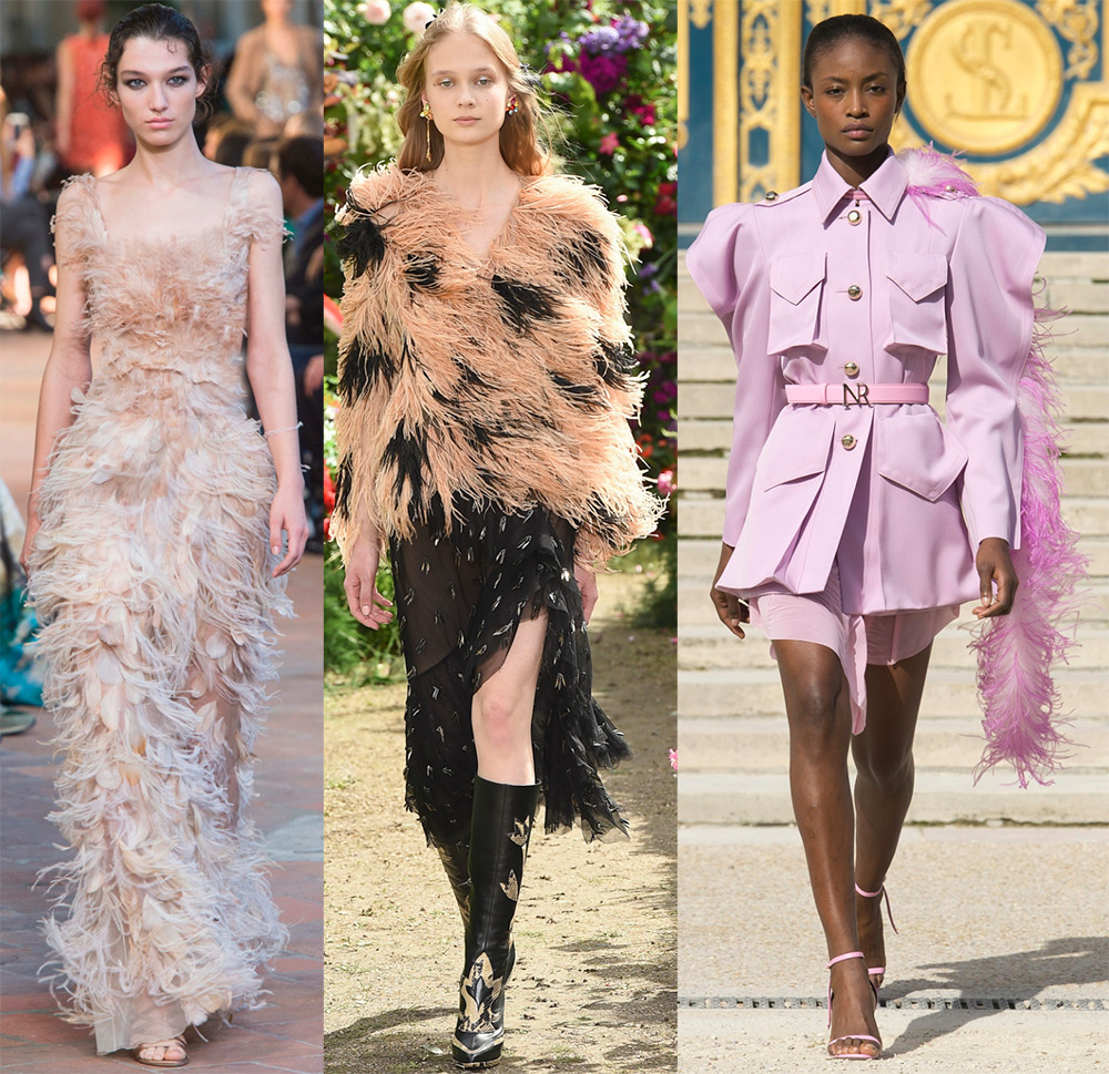 vêtements pour femmes en plumes