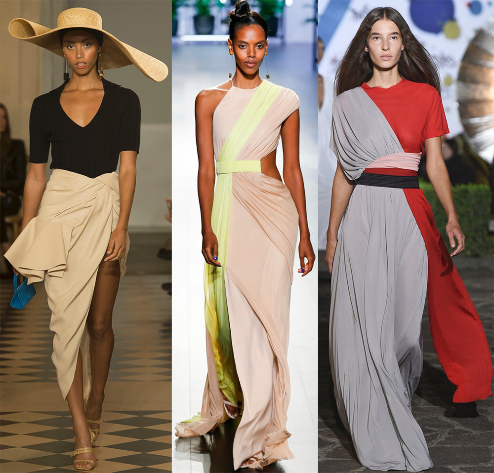 Draperie dans des vêtements à la mode