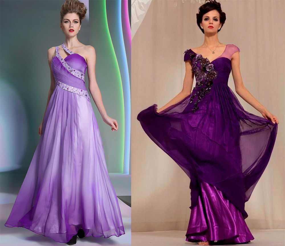 Robe de mariée violette