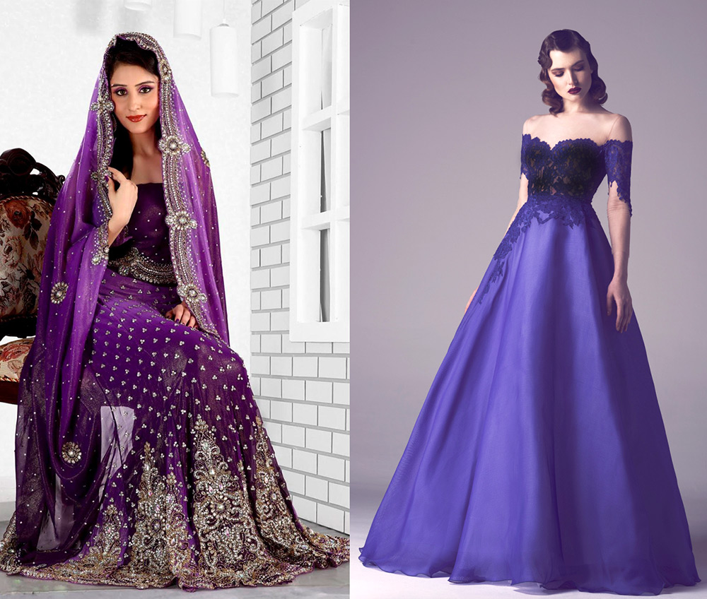 Robe de mariée violette - conseils couleur d'expert