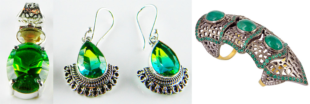 Bijoux avec verdelite