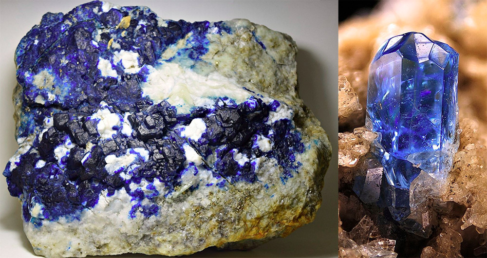 Cristaux de Hauyin dans la nature