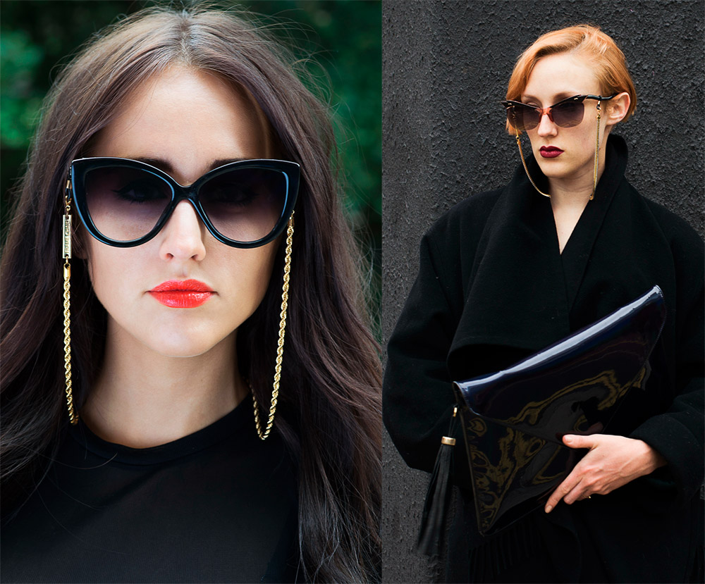 Lunettes de soleil sur chaîne