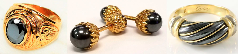 Bagues et boucles d'oreilles avec hématite