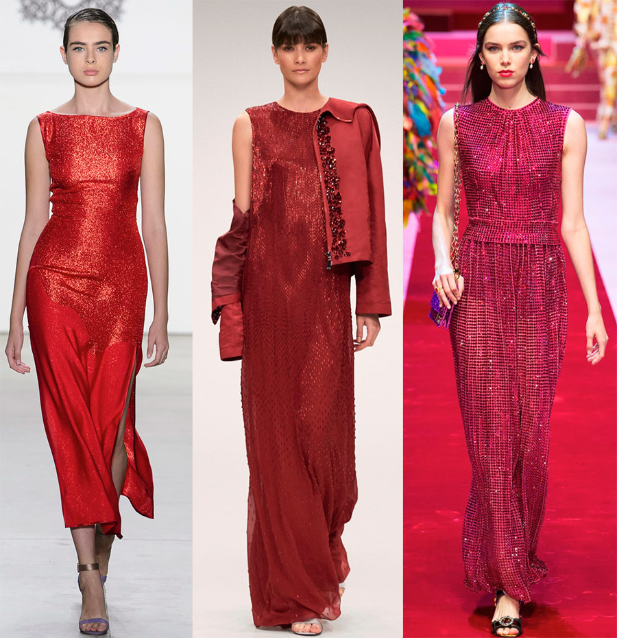 Robes dans les tons rouges