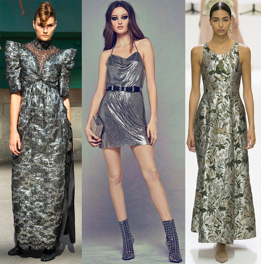 Robes d'argent brillant