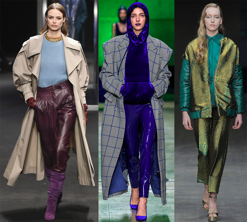 Pantalons brillants à la mode