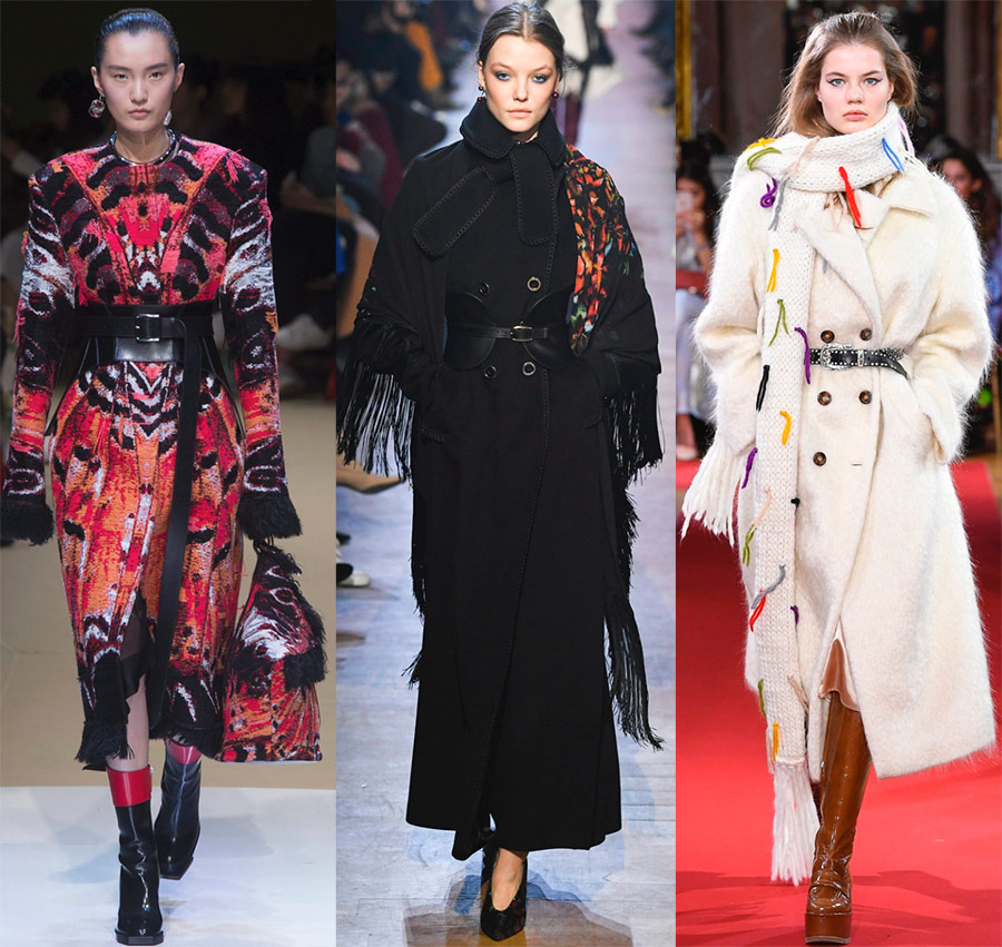 De beaux manteaux avec une ceinture