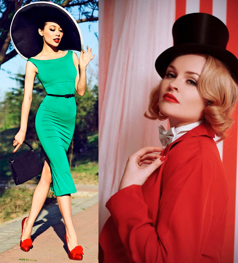 Style pin-up dans les vêtements et le maquillage