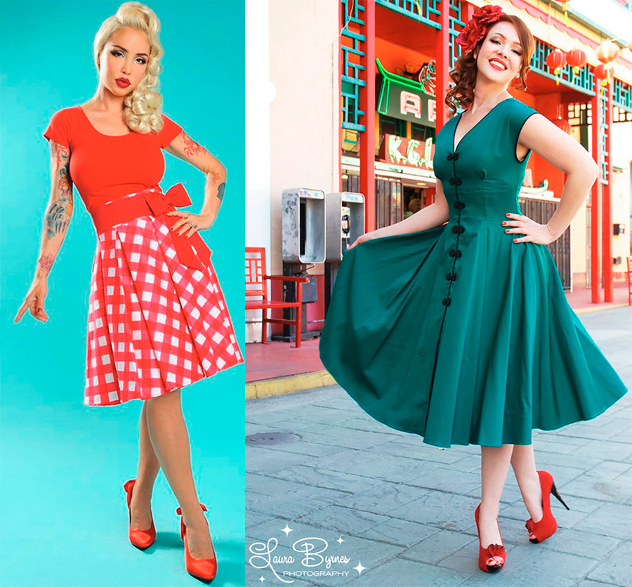 Style pin-up dans les vêtements et le maquillage - photos d'image