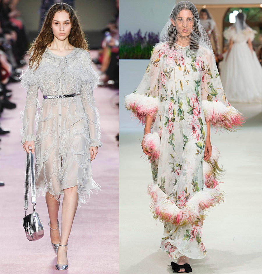 Robes de soirée avec plumes