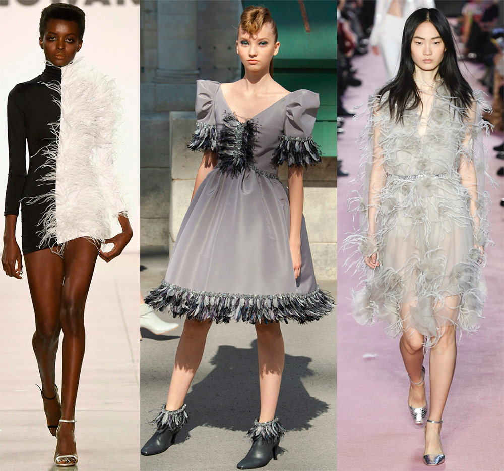 Belles robes à plumes
