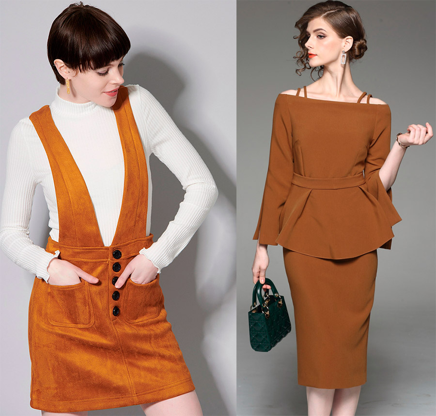 Couleur caramel dans les vêtements