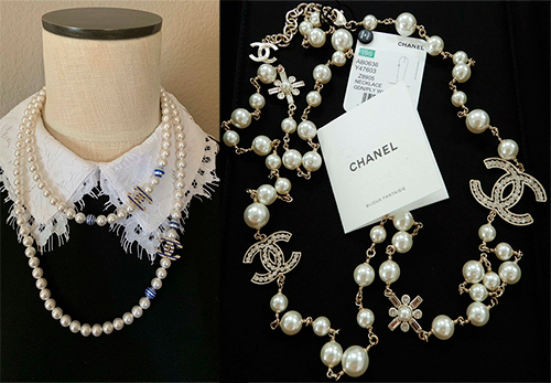 Colliers de perles - exemples élégants de Chanel