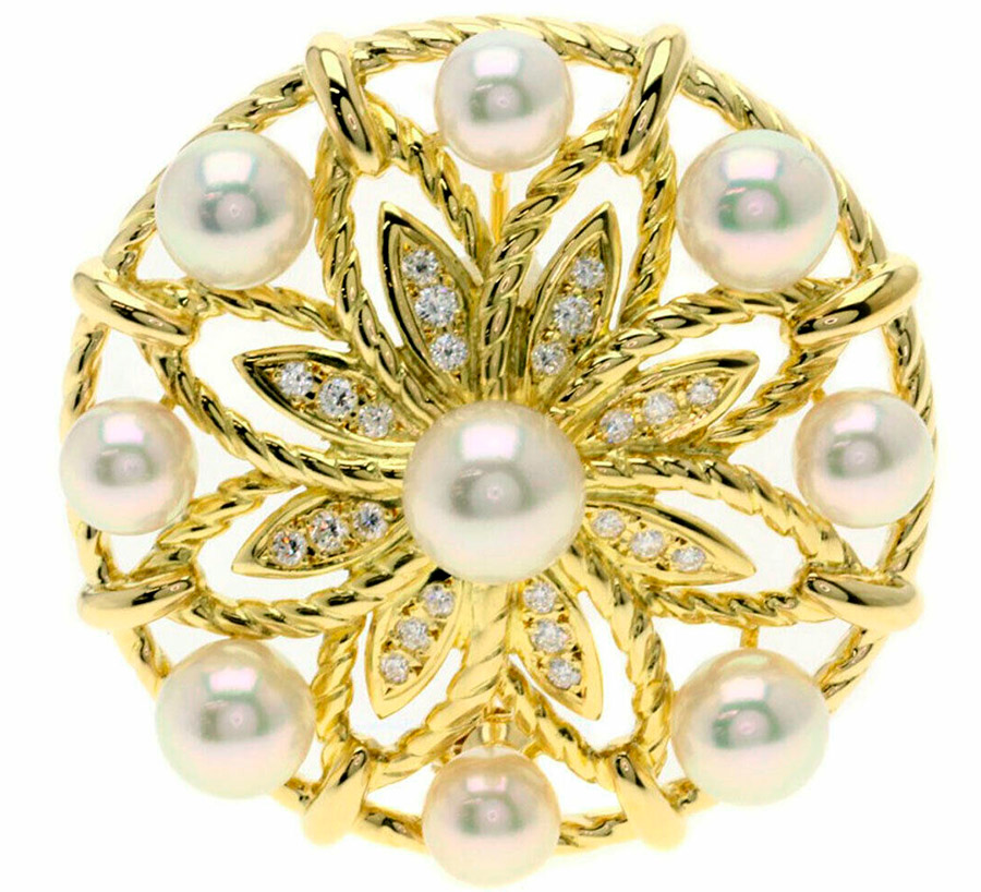 Broche précieuse Mikimoto