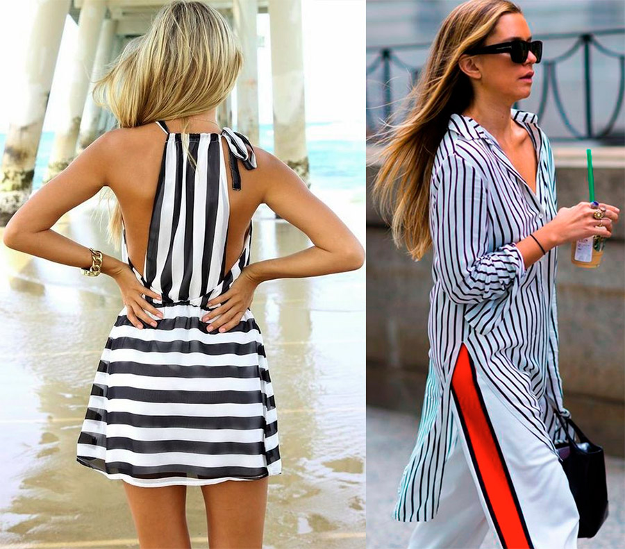 Robe et chemise dans un style nautique