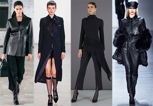 Le total look noir à la mode pour l'automne et l'hiver 2025-2026