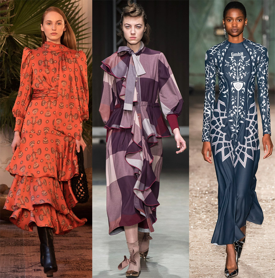 Impressions de mode sur les robes