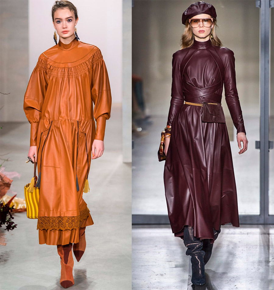 Robes en cuir fermées