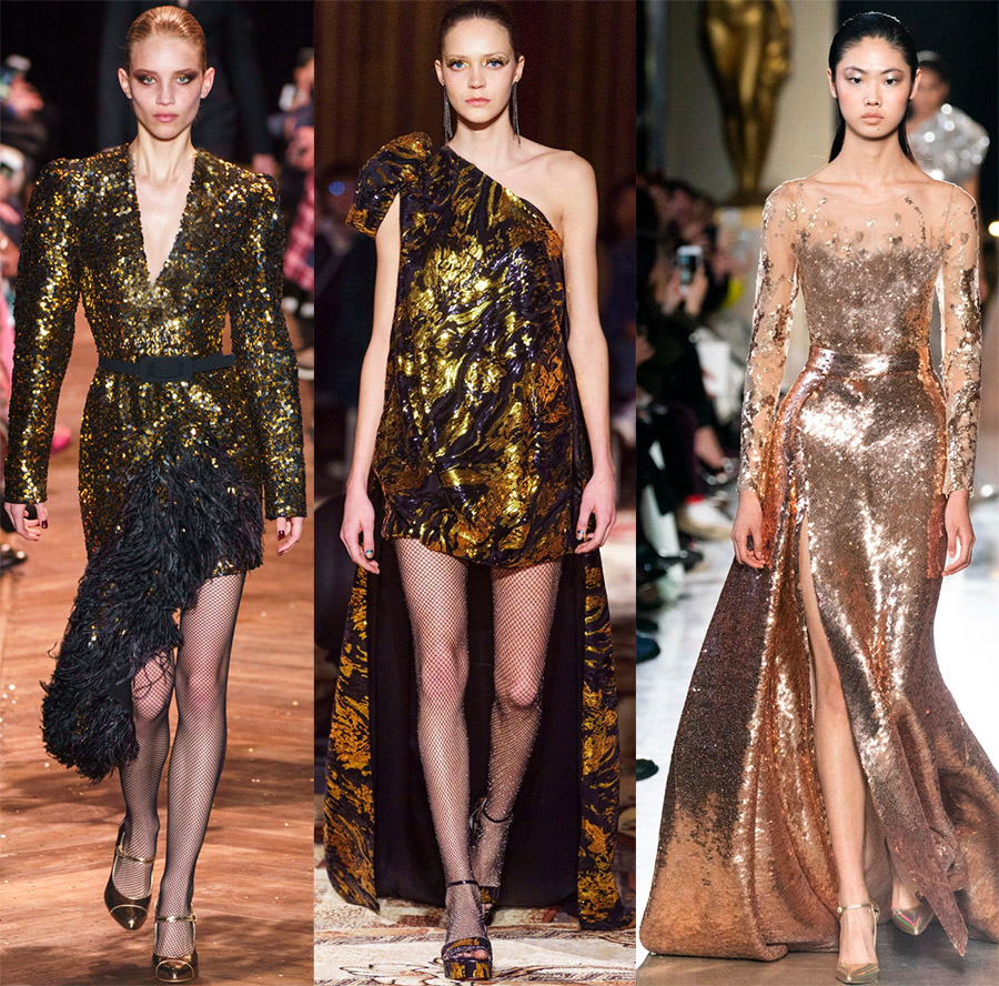 Robes de soirée en or