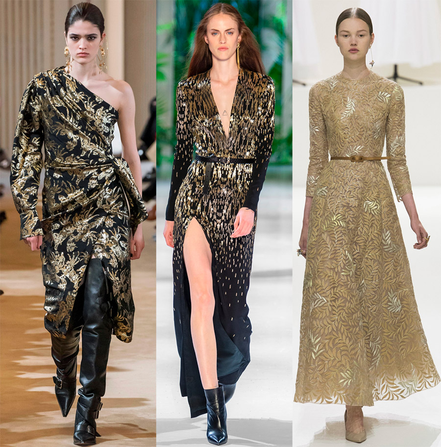 40 robes de couleur or pour les fêtes et le plaisir