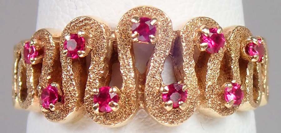 Bague rubis synthétique