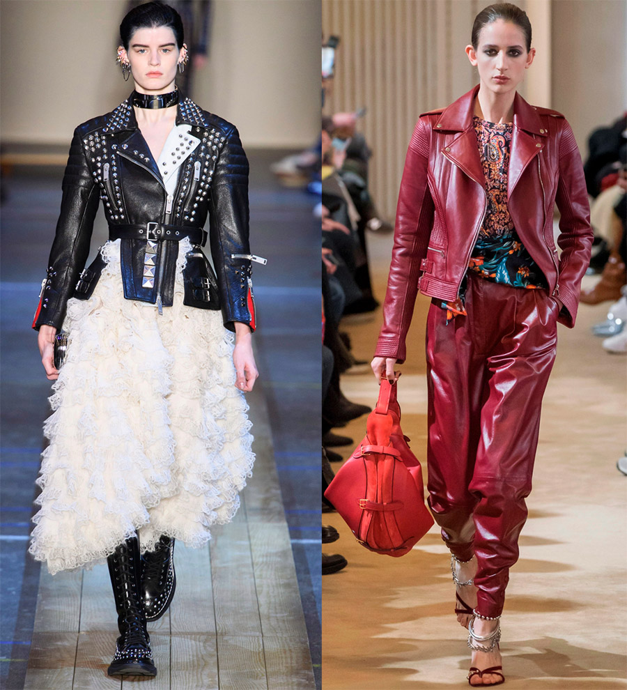 Veste en cuir pour femmes à la mode