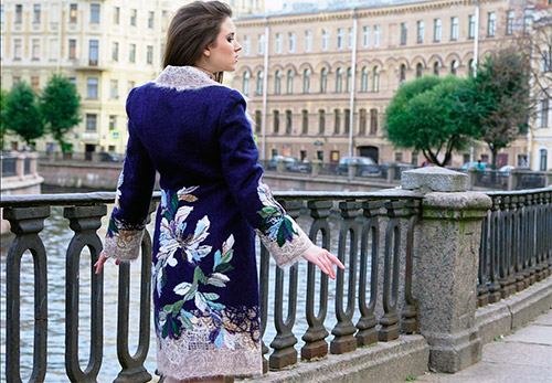 Manteau femme tendance en laine feutrée