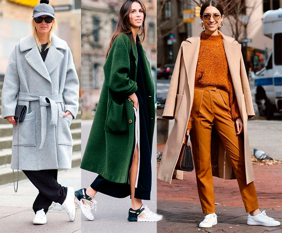 Baskets et manteaux blancs