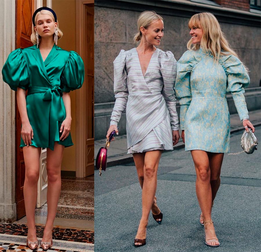 Robe à manches bouffantes